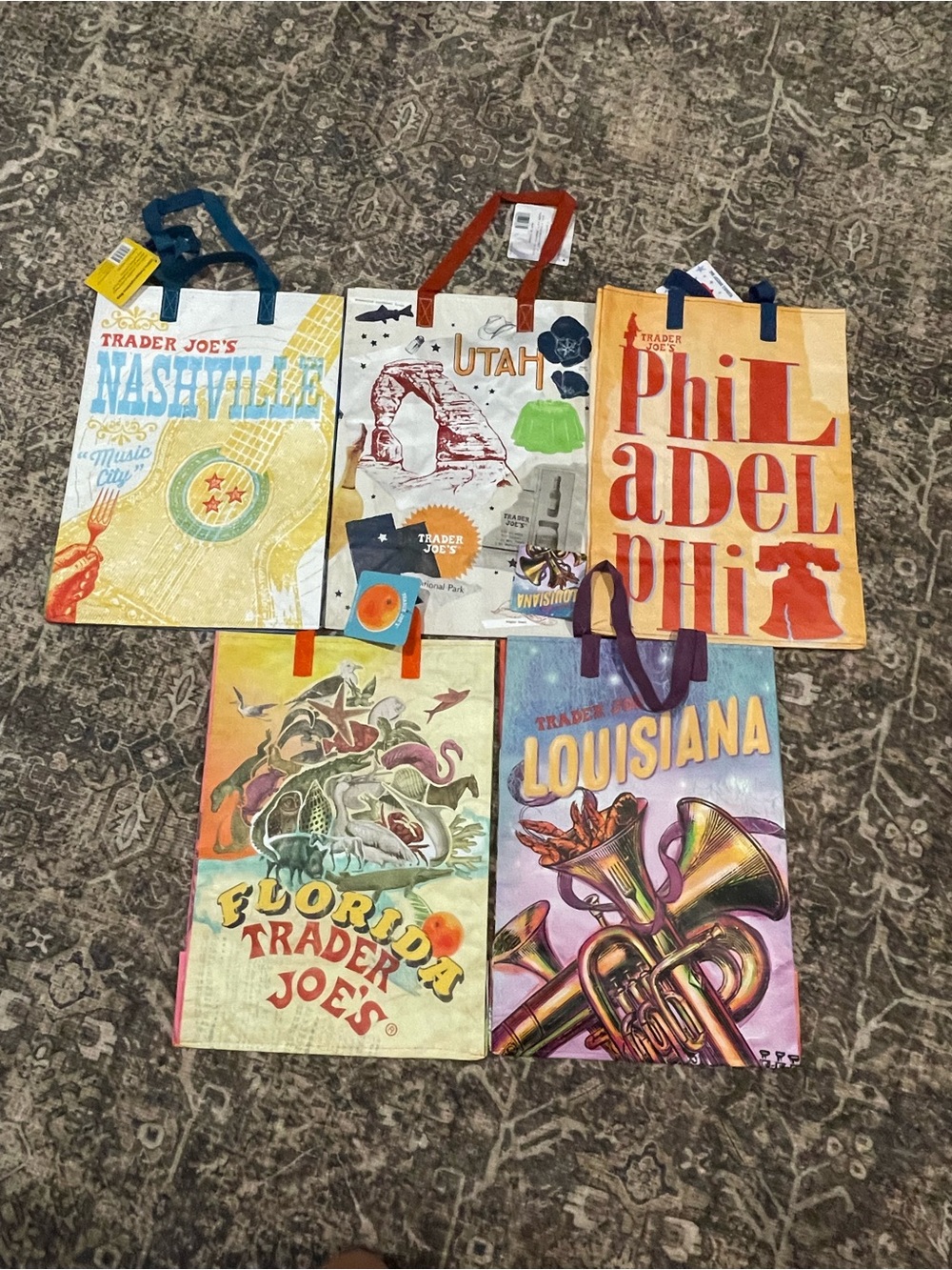Trader Joe’s reusable bags 
lot of 5 
BNWT